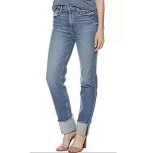 PAIGE Women's Sarah High Rise Straight Leg Crop Jean, Lorelai Wide Cuff, Size 26